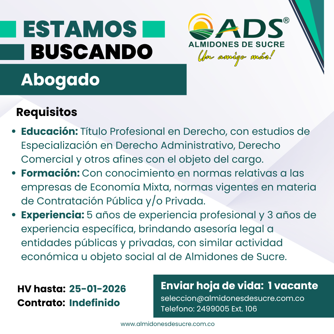 VACANTE ABOGADO 2026